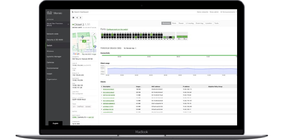 Merakiダッシュボードで Catalyst機器も管理可能