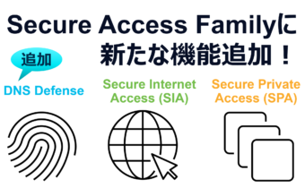 Secure Access Familyに 新たな機能追加！ DNS Defense Secure Internet Access(SIA) Secure Private Access(SPA)