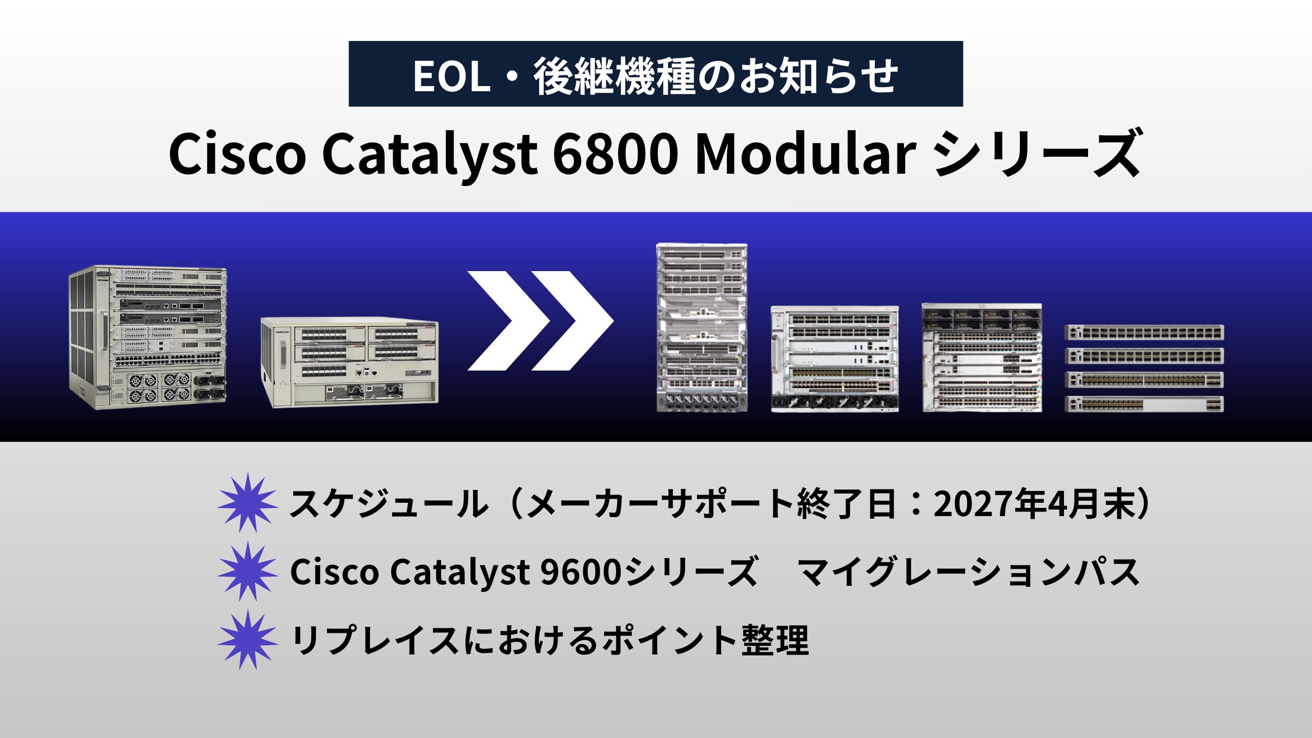 Cisco Catalyst 6800 Modular シリーズのEOLと後継機種 | NTTデータ